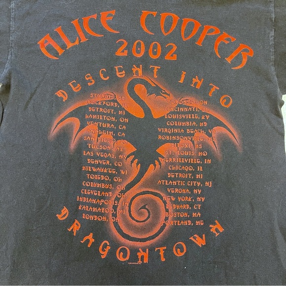 2002 vintage Alice Cooper Descent Into Dragontown concert tour band tee - Picture 4 of 5